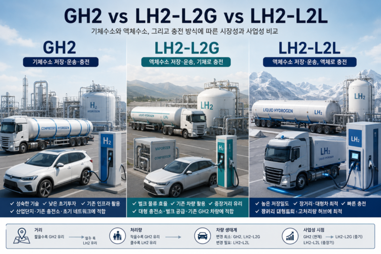 기체수소 vs 액체수소, 그리고 GH2 vs LH2-L2G vs LH2-L2L